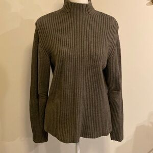 Montecatini NWOT merino wool brown mock neck sweater size Large made in L